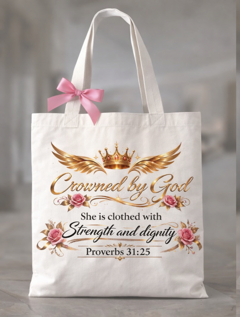 Crowned by God Tote Bags