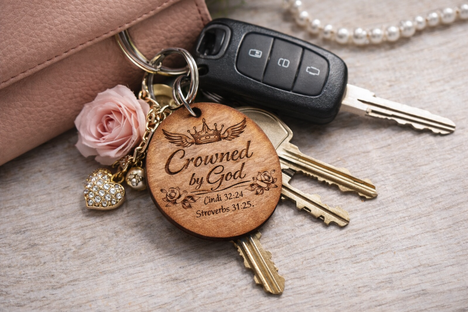 Wooden keyring